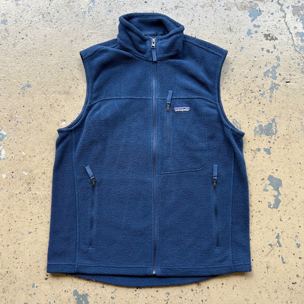 Patagonia Synchilla Fleece Vest Mens Medium Navy Blue Full Zip Outdoor Layer